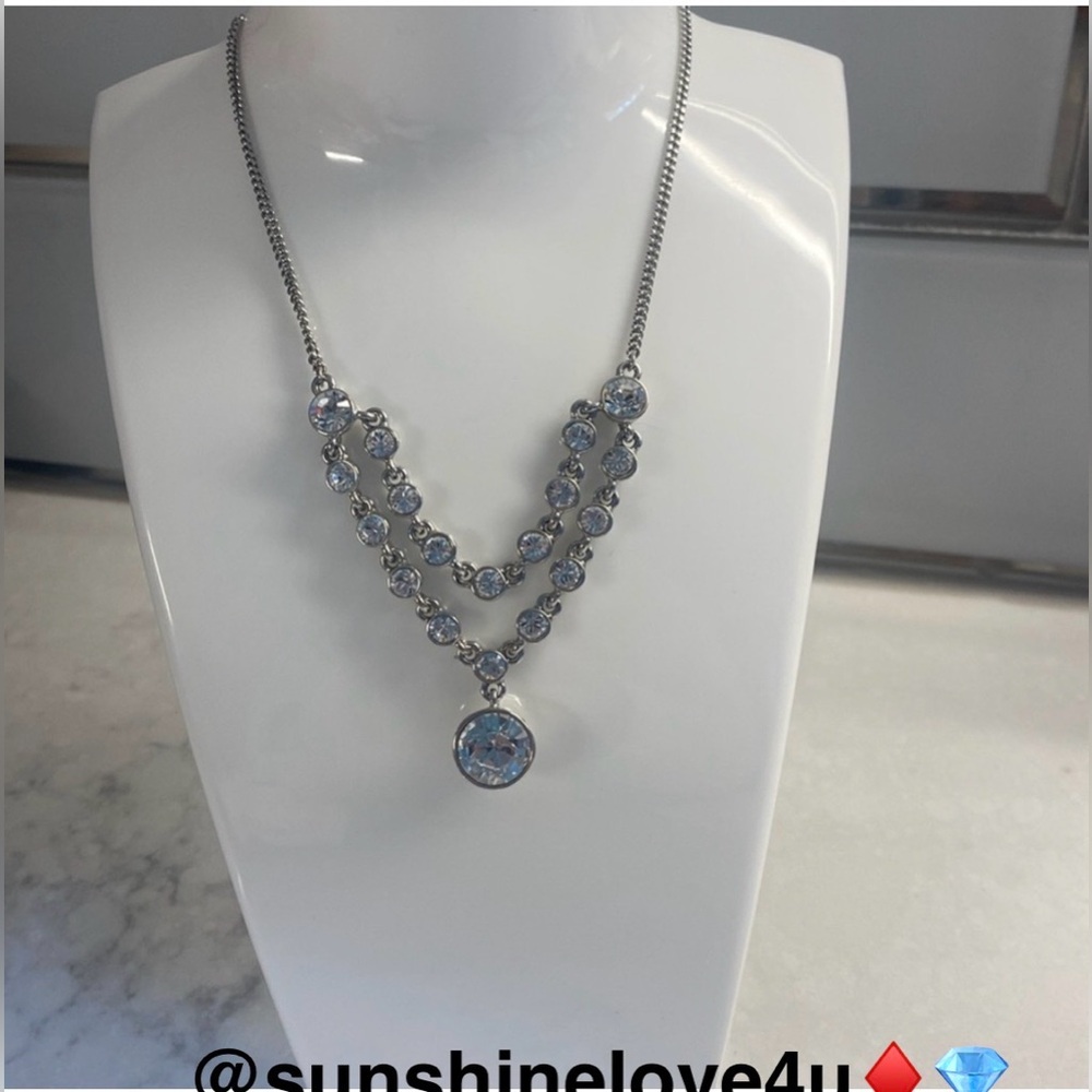 Givenchy Beautiful Elegant Crystal Necklace 18”-20” with matching earrings
